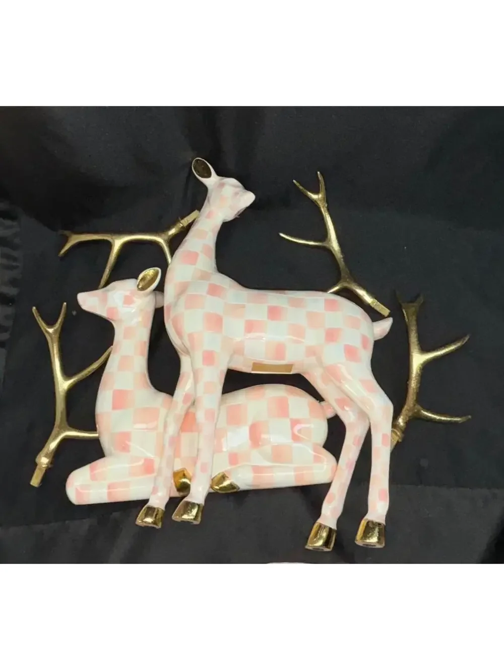 MacKenzie- Childs Set of 2 Check Deer